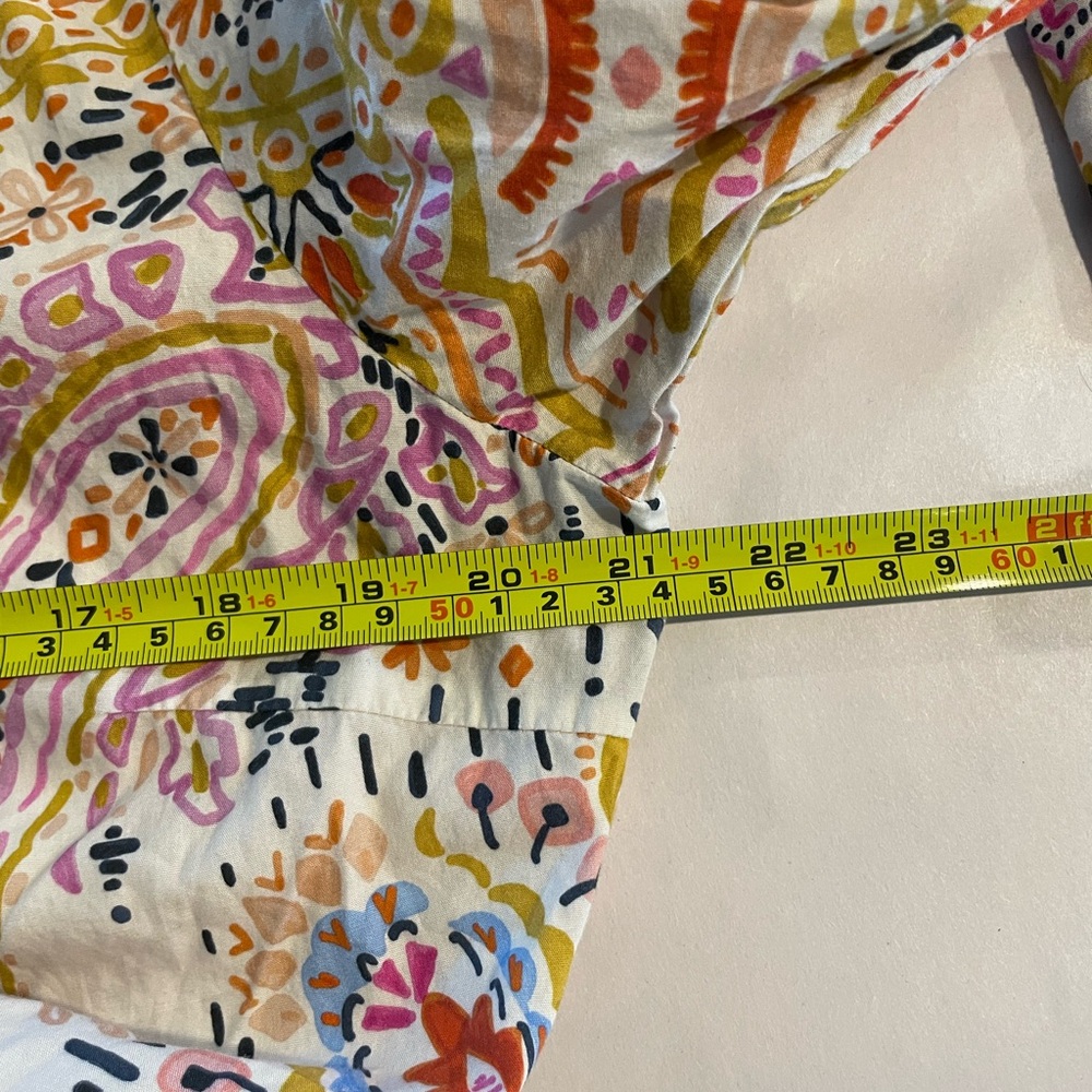 Zara Printed 100% Cotton Shirt Dress Midi Length Size XXL - Picture 6 of 9